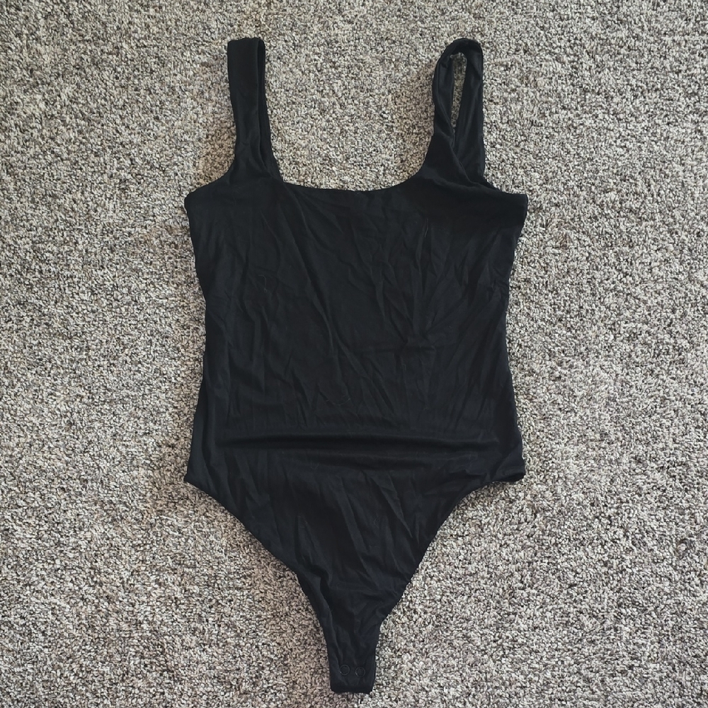 Victoria's Secret Black Scoop-Neck Bodysuit